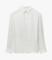 Silk Pleat Back Shirt | Off White