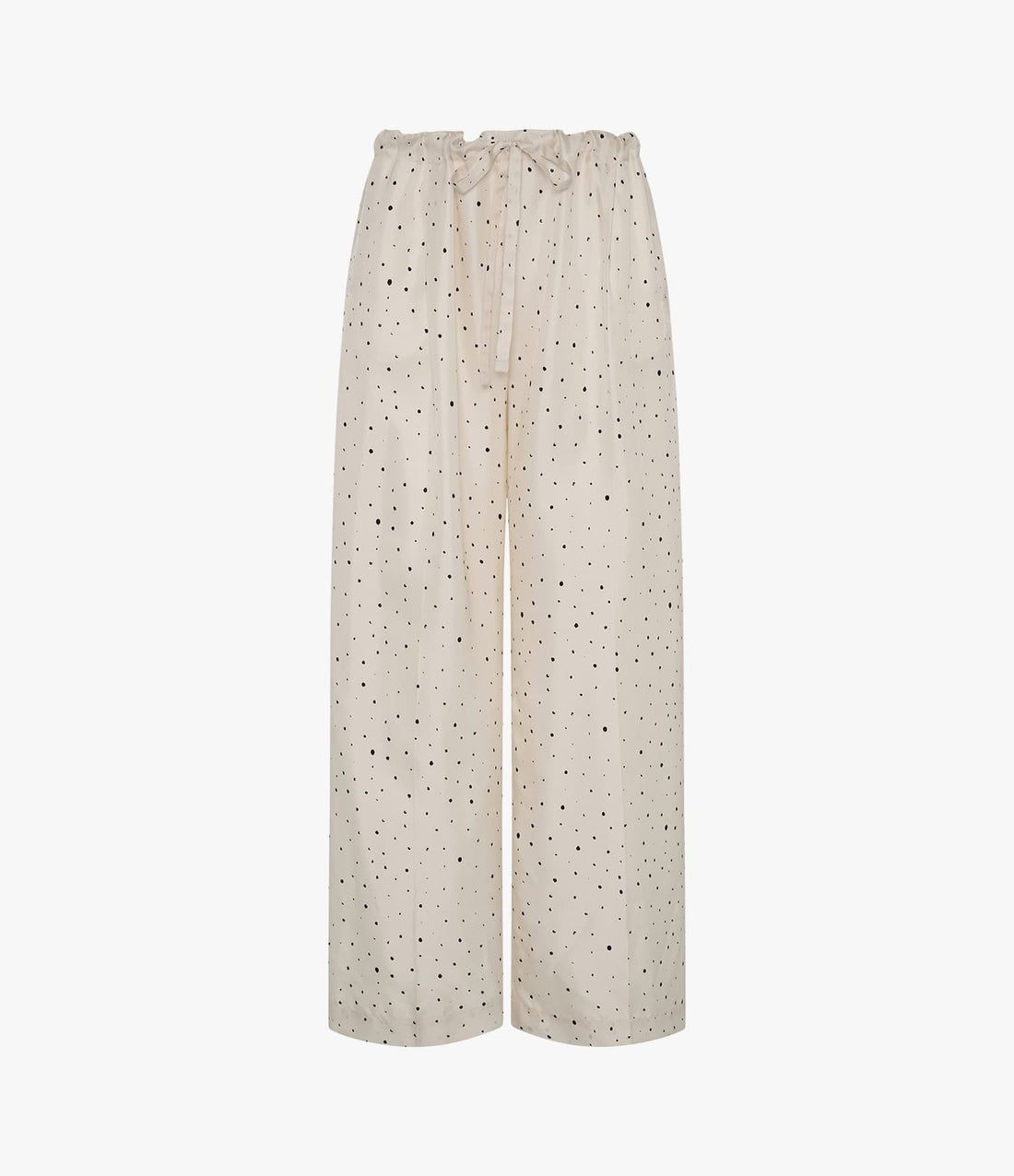 Another Tomorrow Silk Polka Dot Pant in Cream/Black Dot – Silk Women's Trousers