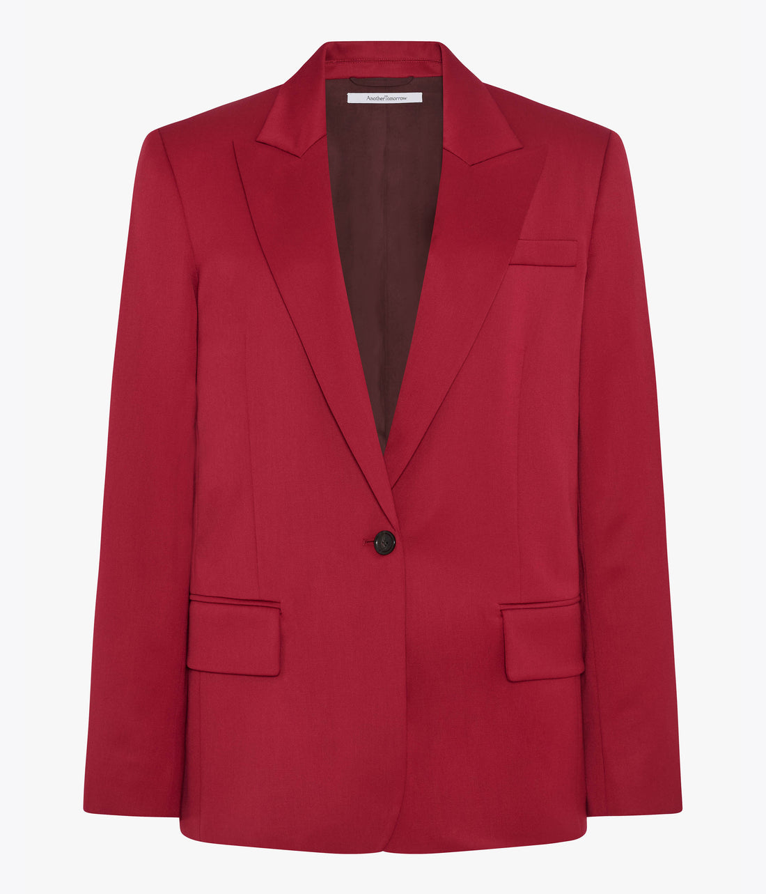 Another Tomorrow Single Button Relaxed Jacket in Pinot Noir – Wool Women's Jacket