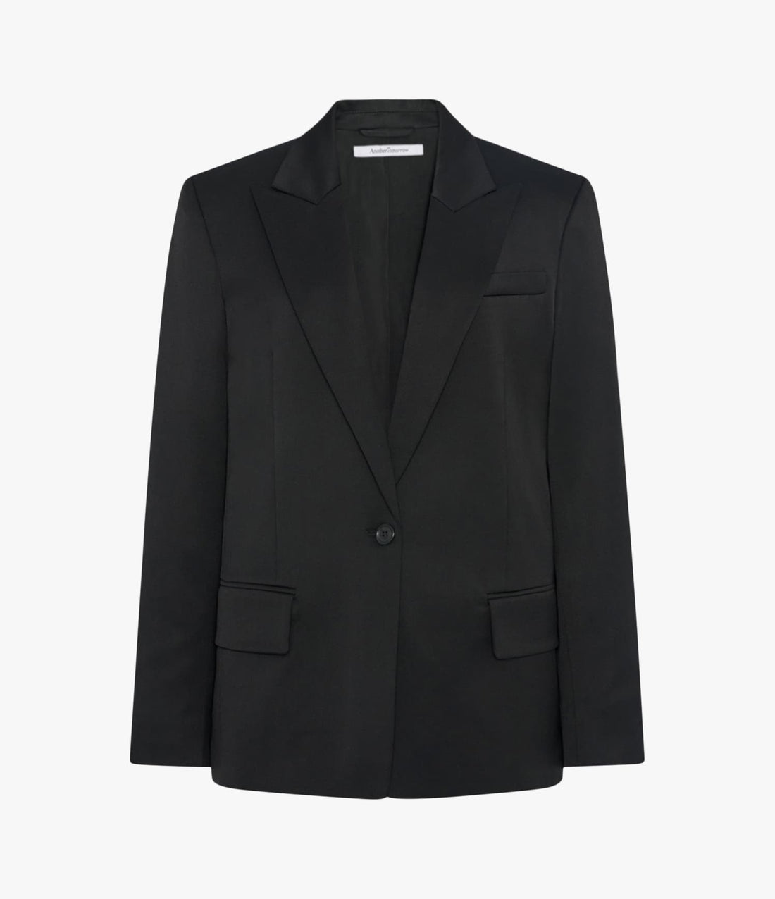 Another Tomorrow Single Button Relaxed Jacket in Black – Wool Women's Jacket
