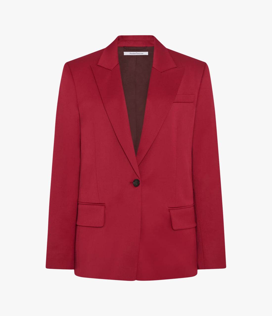 Another Tomorrow Single Button Relaxed Jacket in Pinot Noir – Wool Women's Jacket