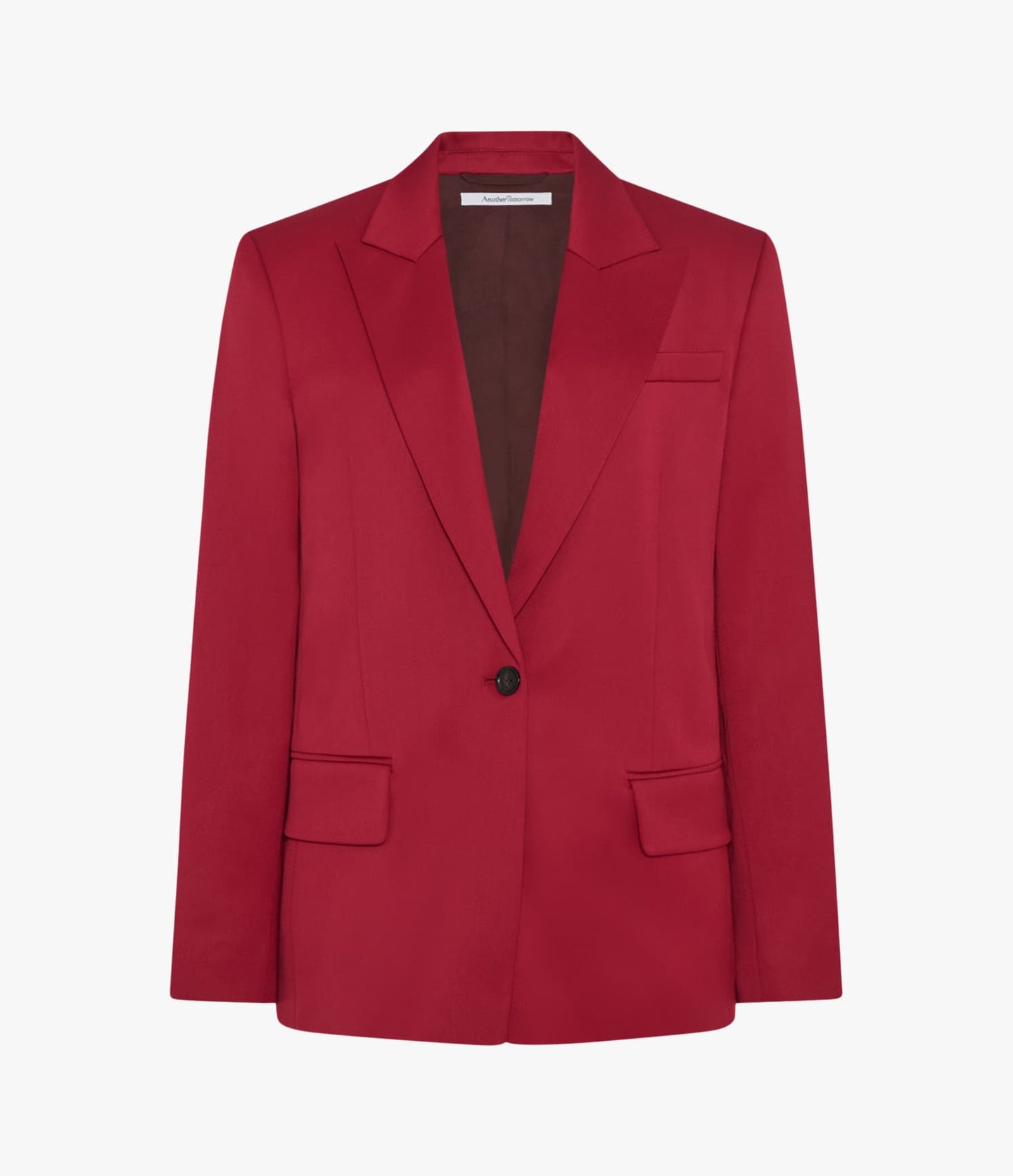 Another Tomorrow Single Button Relaxed Jacket in Pinot Noir – Wool Women's Jacket