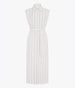 Another Tomorrow Sleeveless Pleat Back Tie Dress in White/Navy Stripe – Cotton Women's Dress