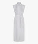 Another Tomorrow Sleeveless Pleat Back Tie Dress in White/Navy Stripe – Cotton Women's Dress