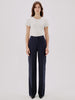 Another Tomorrow Slight Flare Trouser in Navy – Wool Women's Trousers