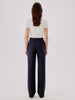 Another Tomorrow Slight Flare Trouser in Navy – Wool Women's Trousers