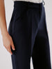 Another Tomorrow Slight Flare Trouser in Navy – Wool Women's Trousers
