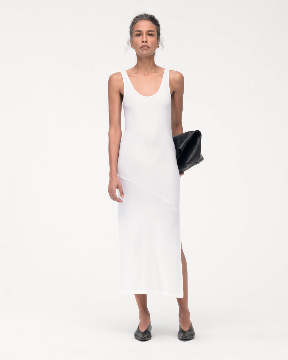 Another Tomorrow Tank Dress in White – Cotton Women's Dress