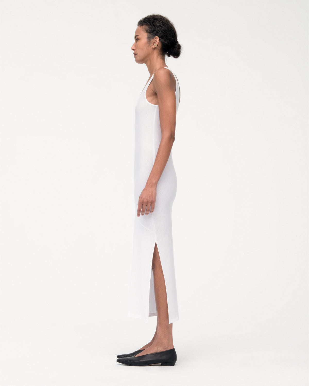 Another Tomorrow Tank Dress in White – Cotton Women's Dress