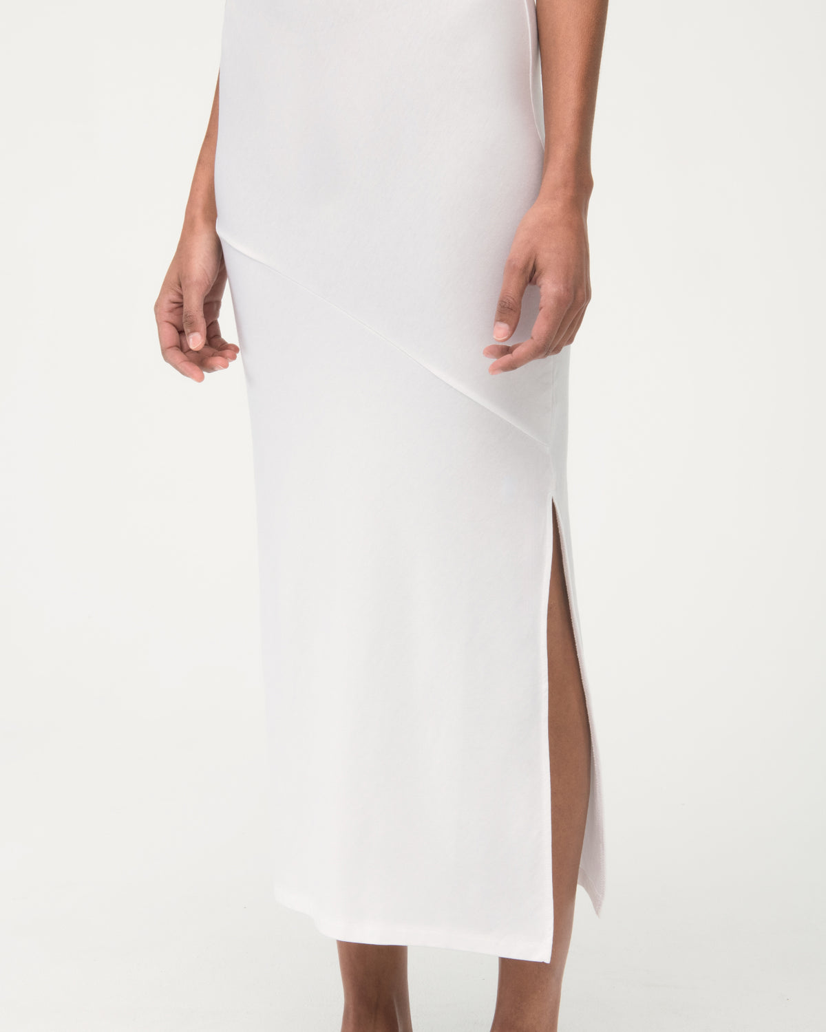 Another Tomorrow Tank Dress in White – Cotton Women's Dress