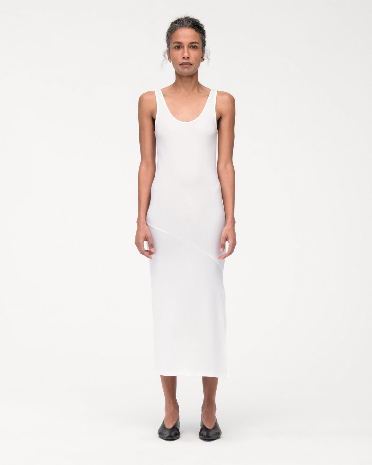 Another Tomorrow Tank Dress in White – Cotton Women's Dress
