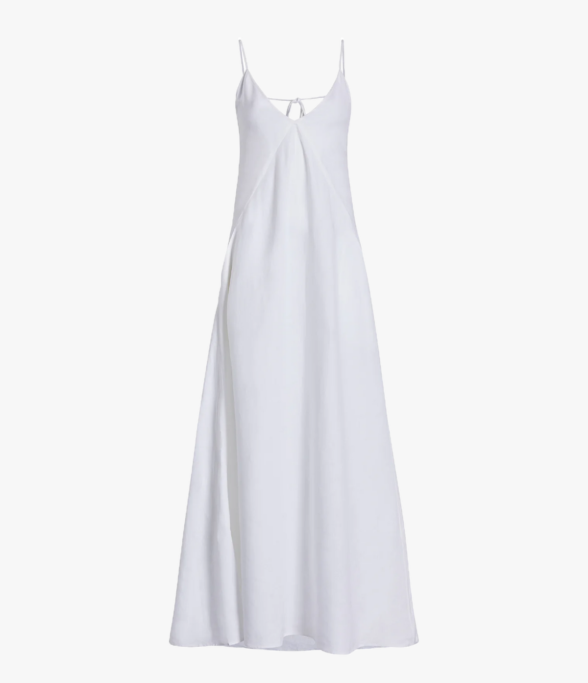 Another Tomorrow Seamed Slip Dress in White – Linen Women's Dress