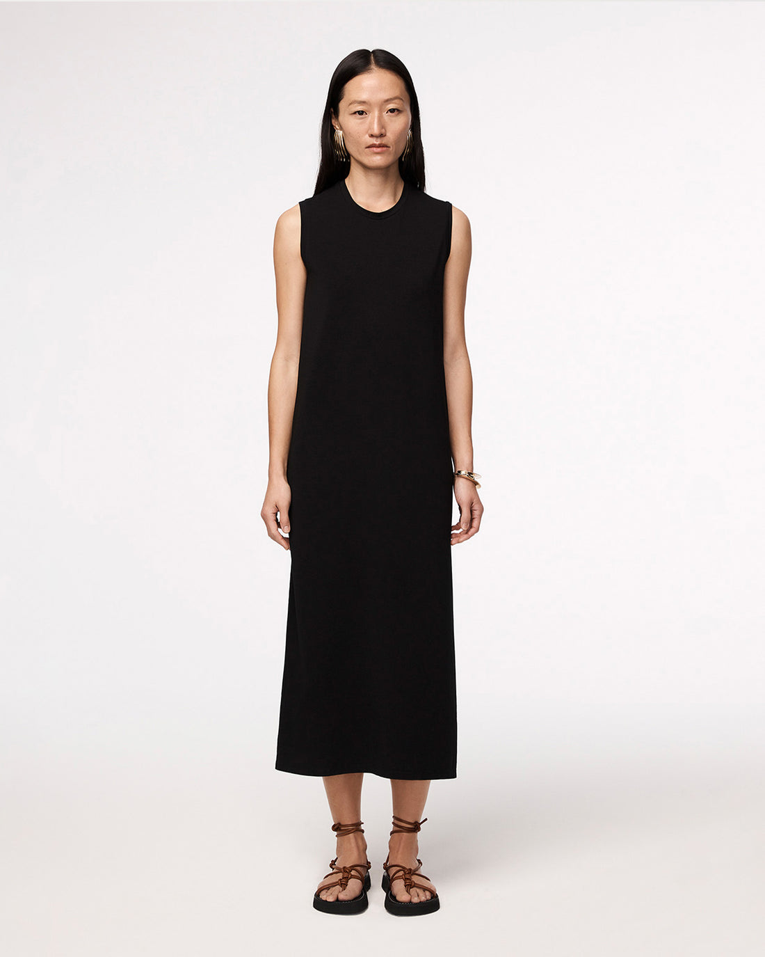 Another Tomorrow Sleeveless Tee Dress | Black Size L Another Tomorrow Sleeveless Tee Dress | Black Size L