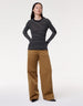 Another Tomorrow Fitted Long Sleeve Knit in Black/White – Viscose Women's Knitwear