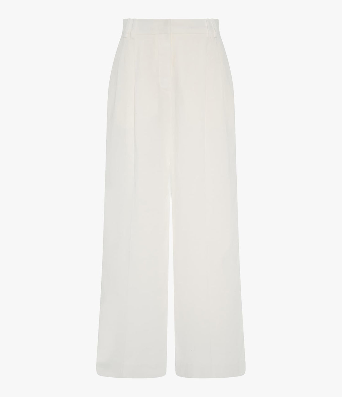 Linen Pleated Trouser | White