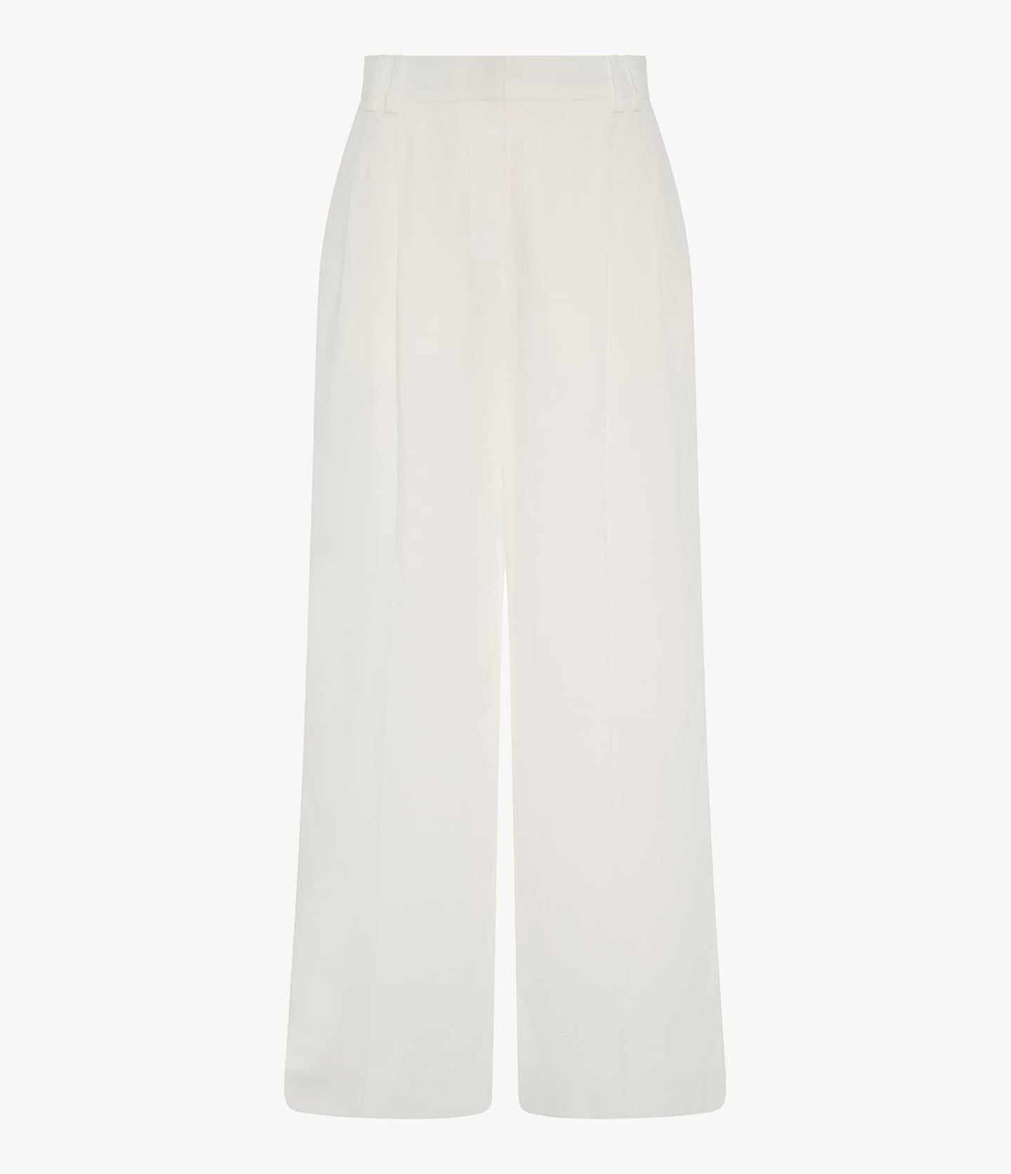 Linen Pleated Trouser | White