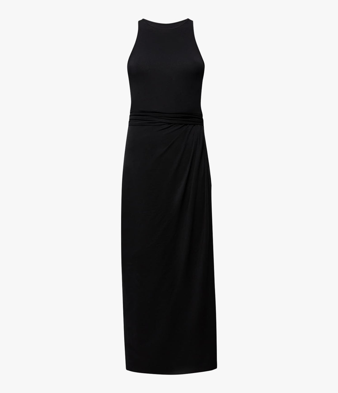 Another Tomorrow Sarong Tie Dress in Black – Cotton Women's Dress