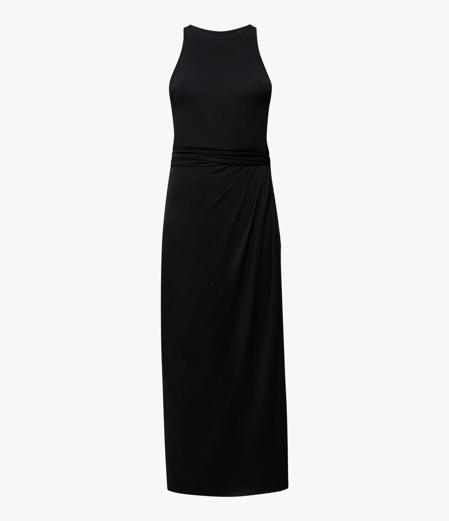 Another Tomorrow Sarong Tie Dress in Black – Cotton Women's Dress
