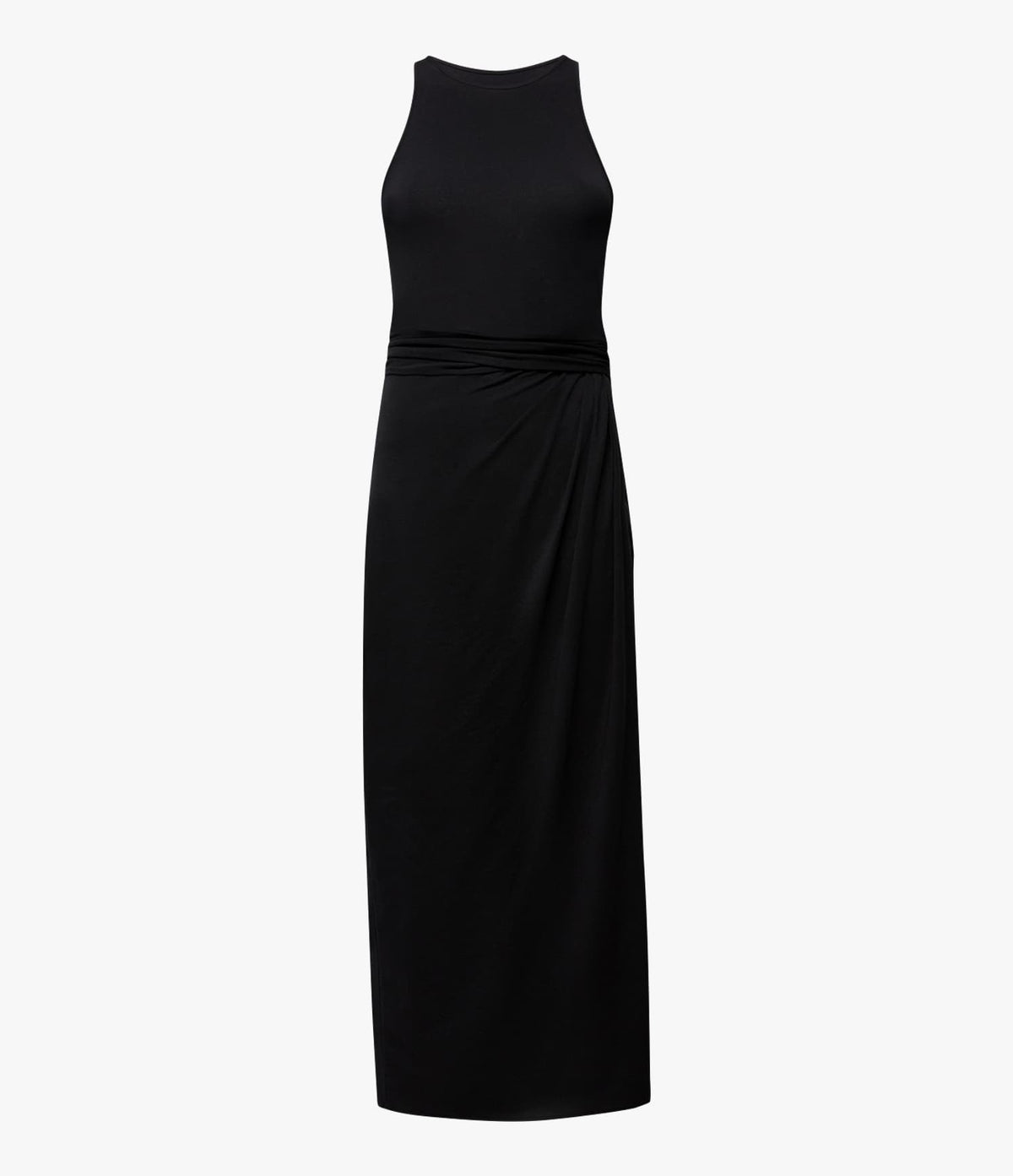 Another Tomorrow Sarong Tie Dress in Black – Cotton Women's Dress