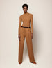Another Tomorrow Ribbed Turtleneck in Vicuna – Wool Women's Knitwear