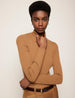 Another Tomorrow Ribbed Turtleneck in Vicuna – Wool Women's Knitwear