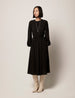 Another Tomorrow Drawstring Gathered Dress in Black – Viscose Women's Dress