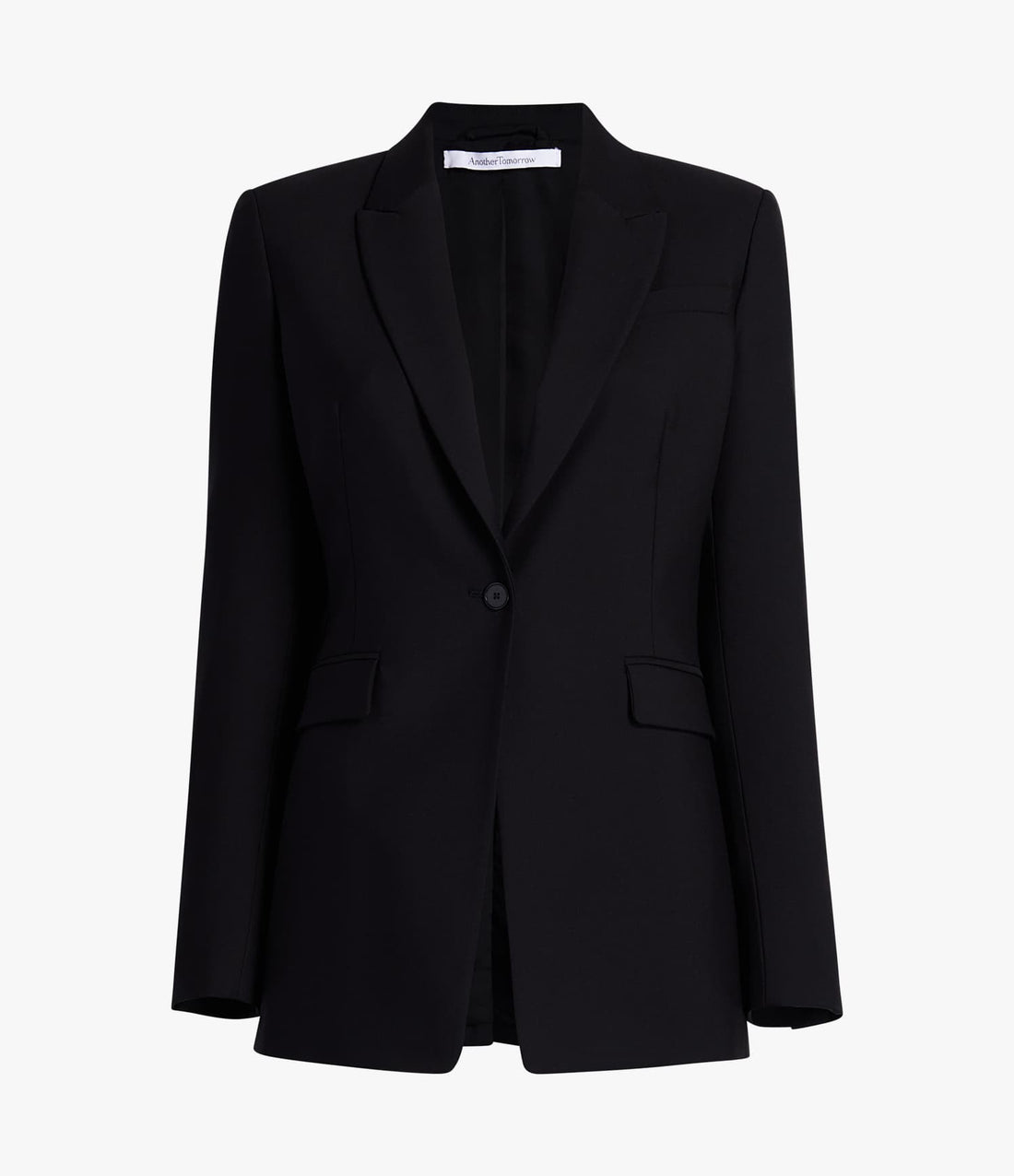 Another Tomorrow Single Button Jacket in Black – Wool Women's Jacket