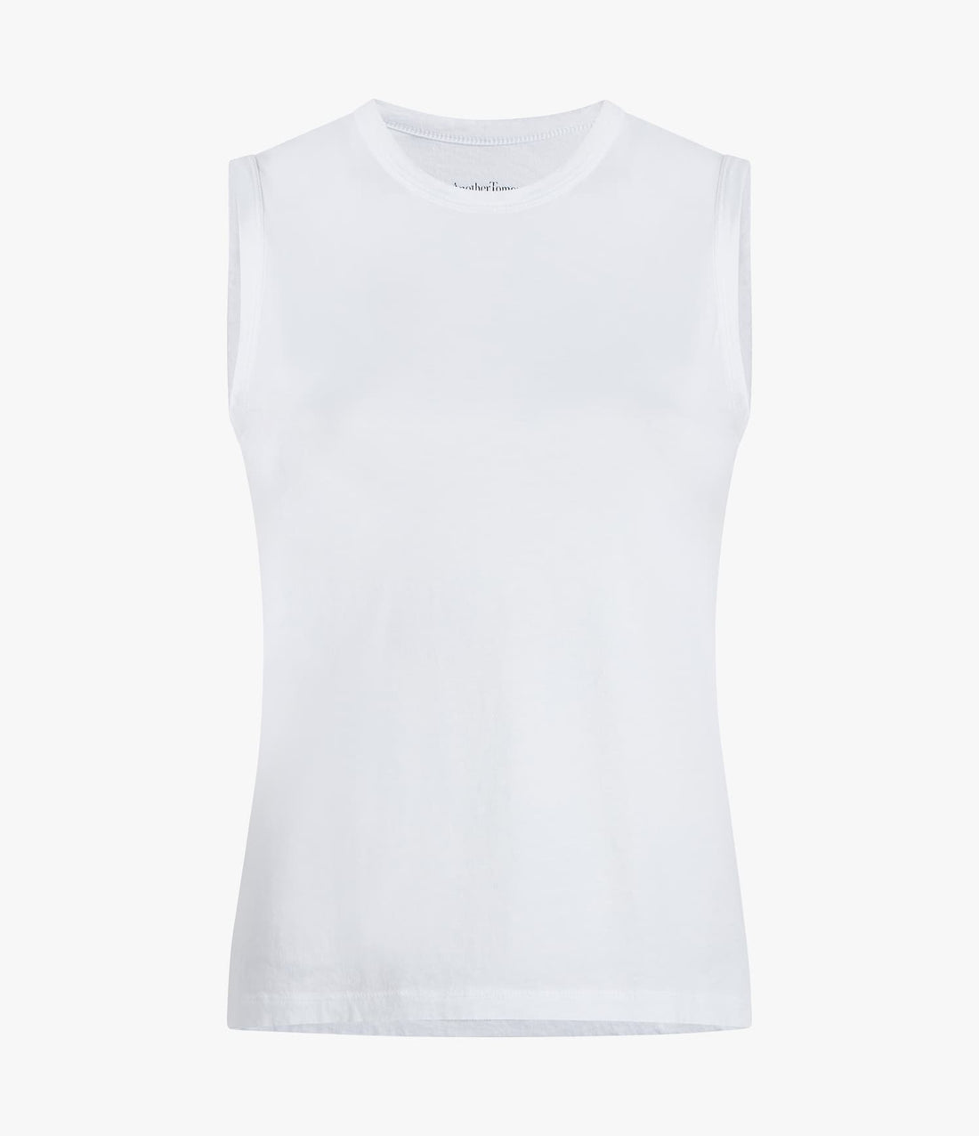 Another Tomorrow Sleeveless Tee in White – Cotton Women's Top