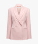 Another Tomorrow Tailored Double Breasted Jacket in Lotus Pink – Wool Women's Jacket