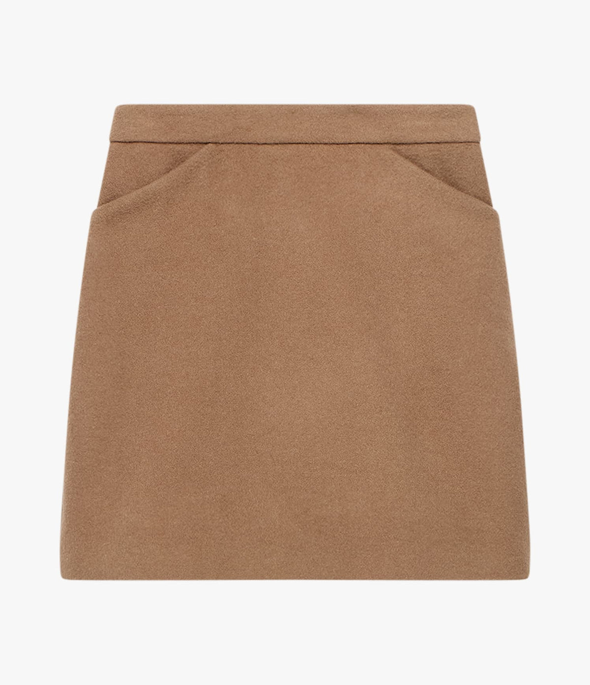 Another Tomorrow Tailored Mini Skirt in Camel – Cashmere Women's Skirt