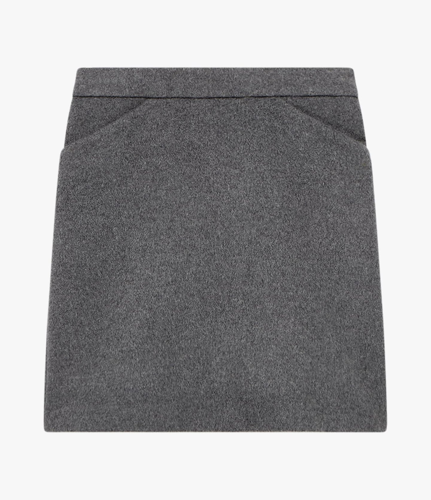 Another Tomorrow Tailored Mini Skirt in Medium Melange Grey – Cashmere Women's Skirt