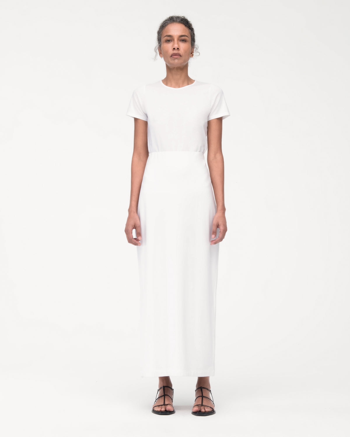Another Tomorrow Tube Skirt in White – Cotton Women's Skirt