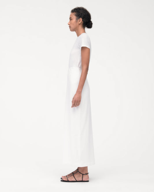 Another Tomorrow Tube Skirt in White – Cotton Women's Skirt