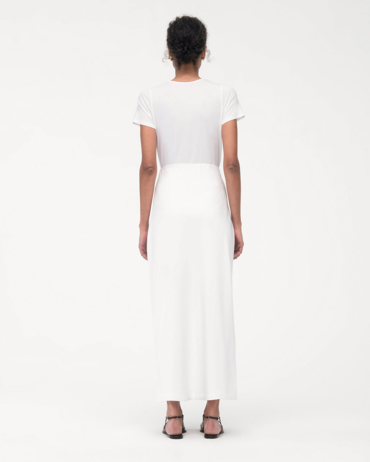 Another Tomorrow Tube Skirt in White – Cotton Women's Skirt