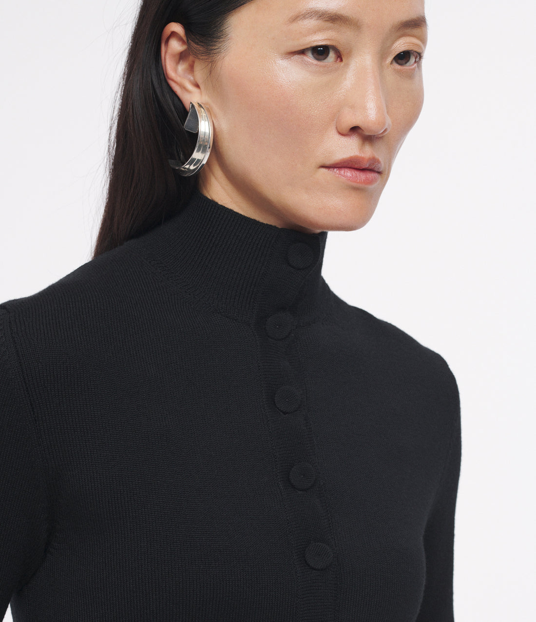 Turtleneck Cardigan Black – Another Tomorrow