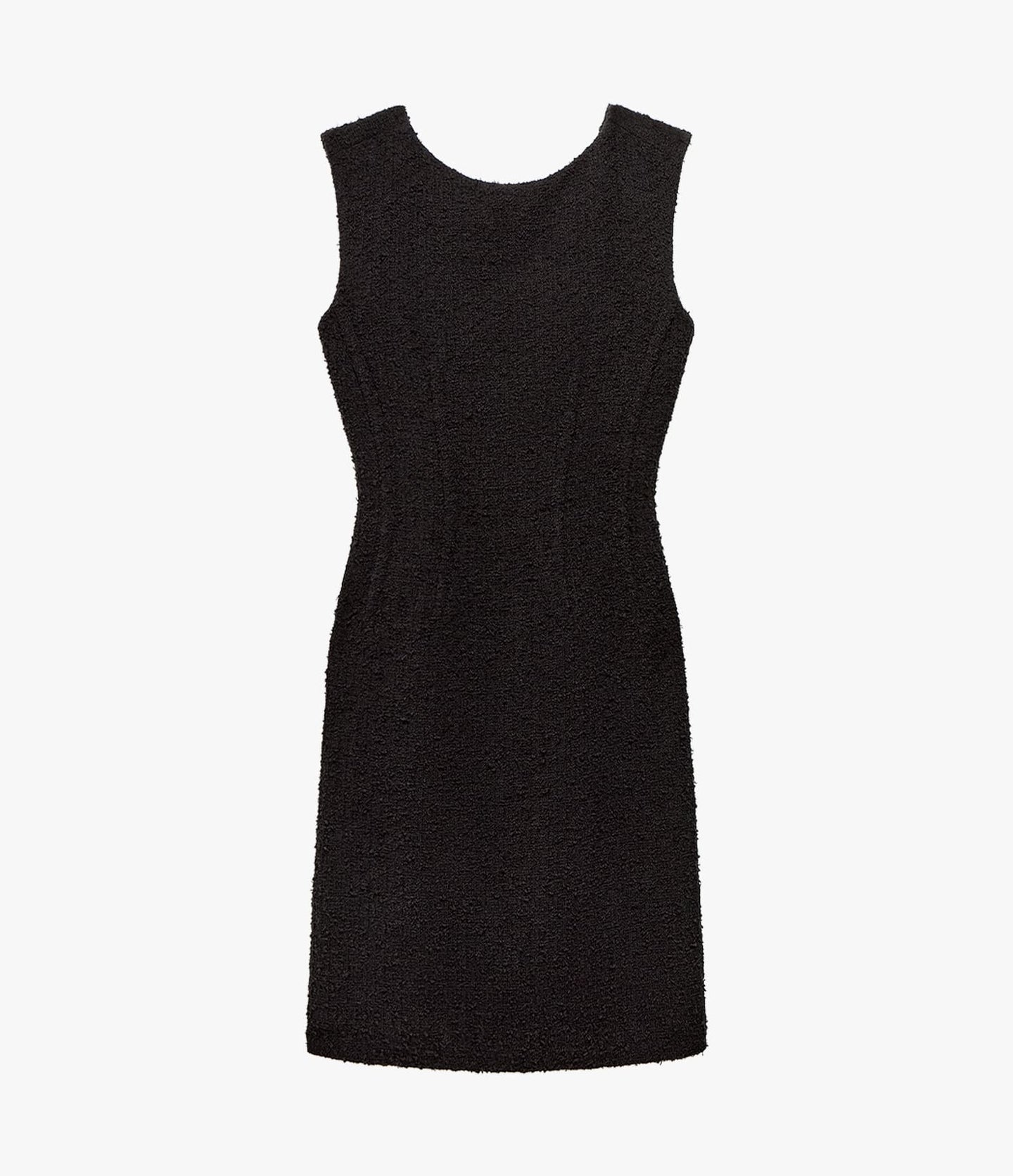 Another Tomorrow Tweed Dress in Black – Cotton Women's Dress