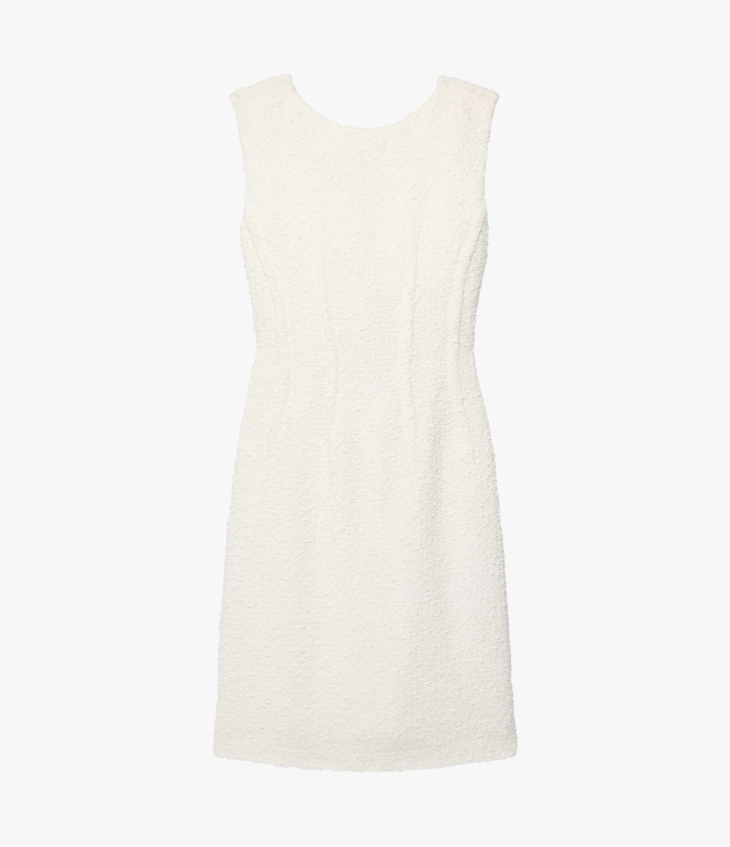 Another Tomorrow Tweed Dress in Cream – Cotton Women's Dress