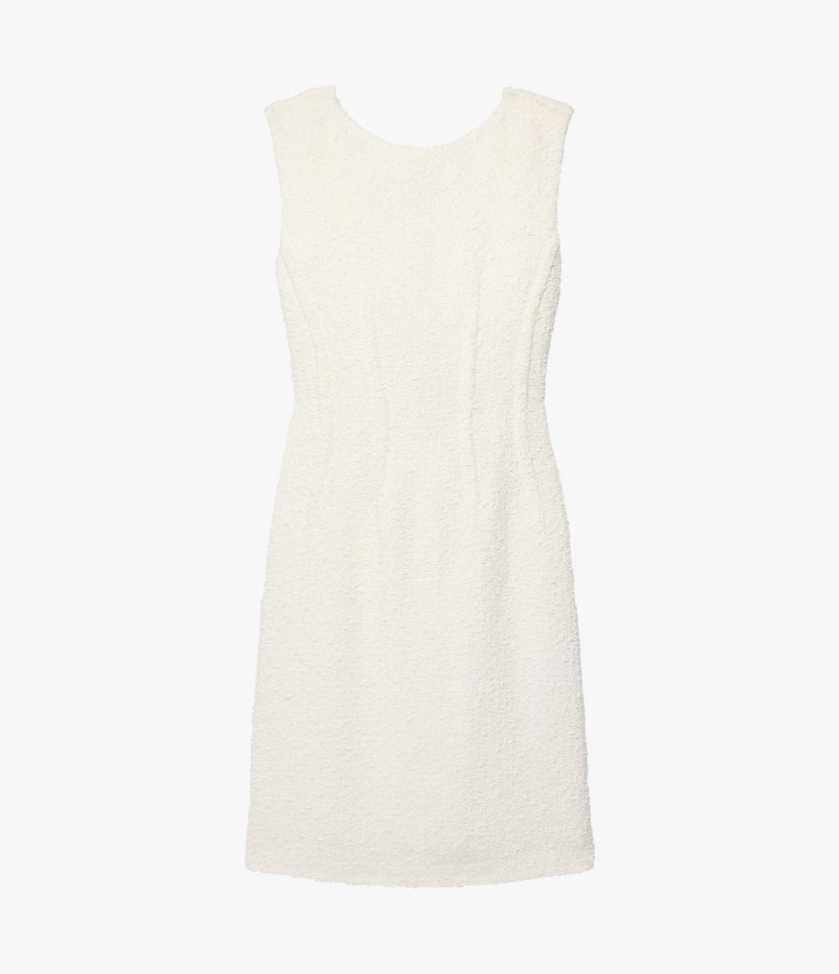 Another Tomorrow Tweed Dress in Cream – Cotton Women's Dress