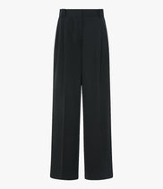 Twill Pleated Trouser | Black