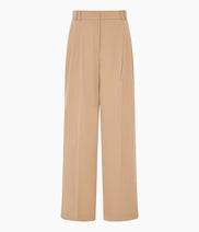 Twill Pleated Trouser | Camel