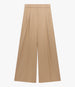 Another Tomorrow Twill Pleated Trouser in Camel – Wool Women's Trousers