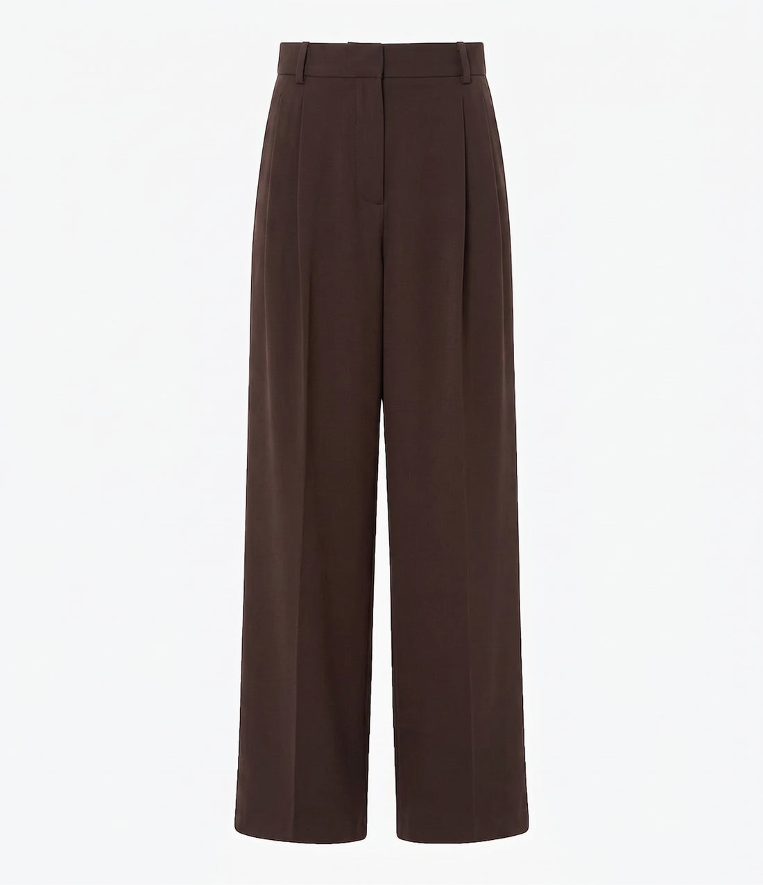 Twill Pleated Trouser | Dark Chocolate
