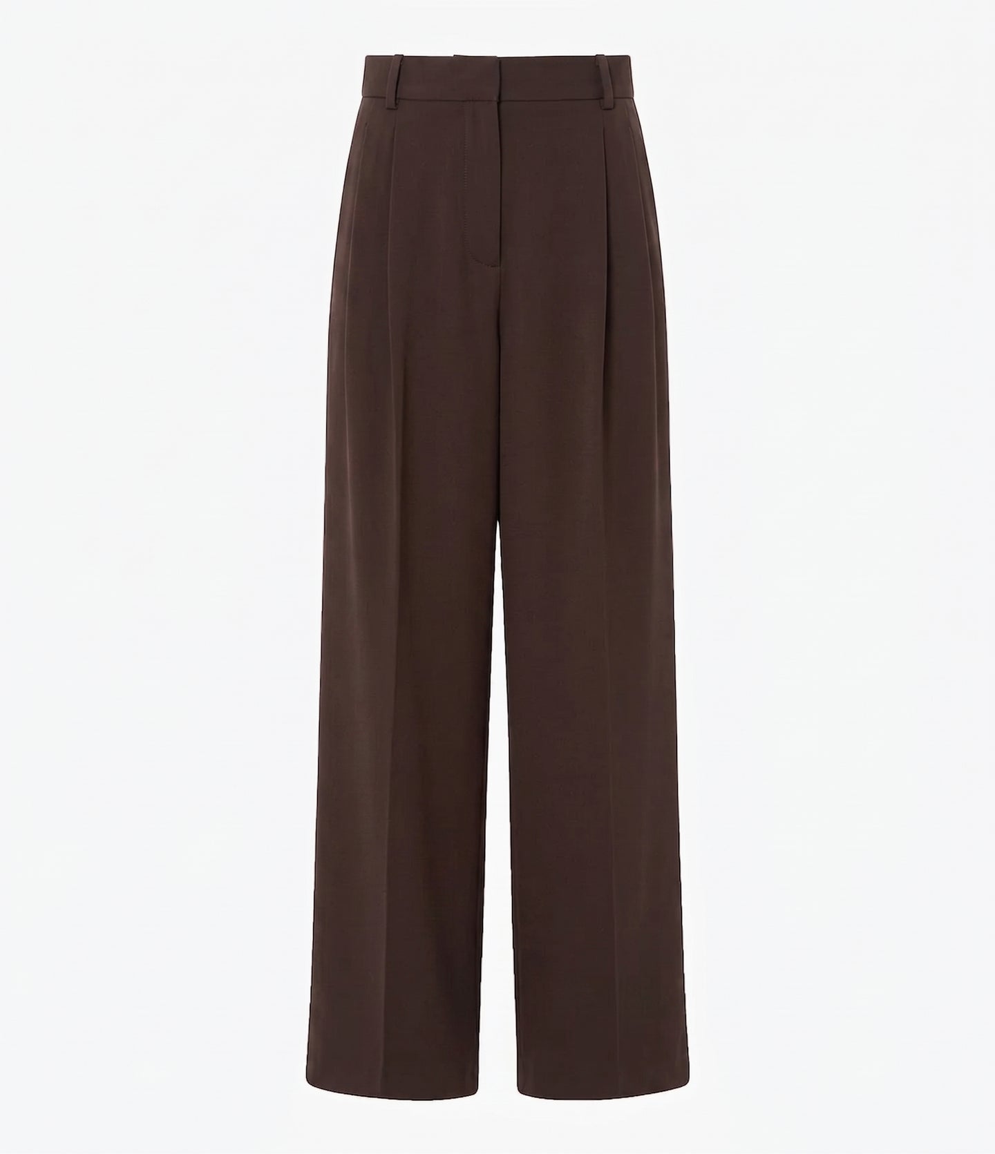 Twill Pleated Trouser | Dark Chocolate