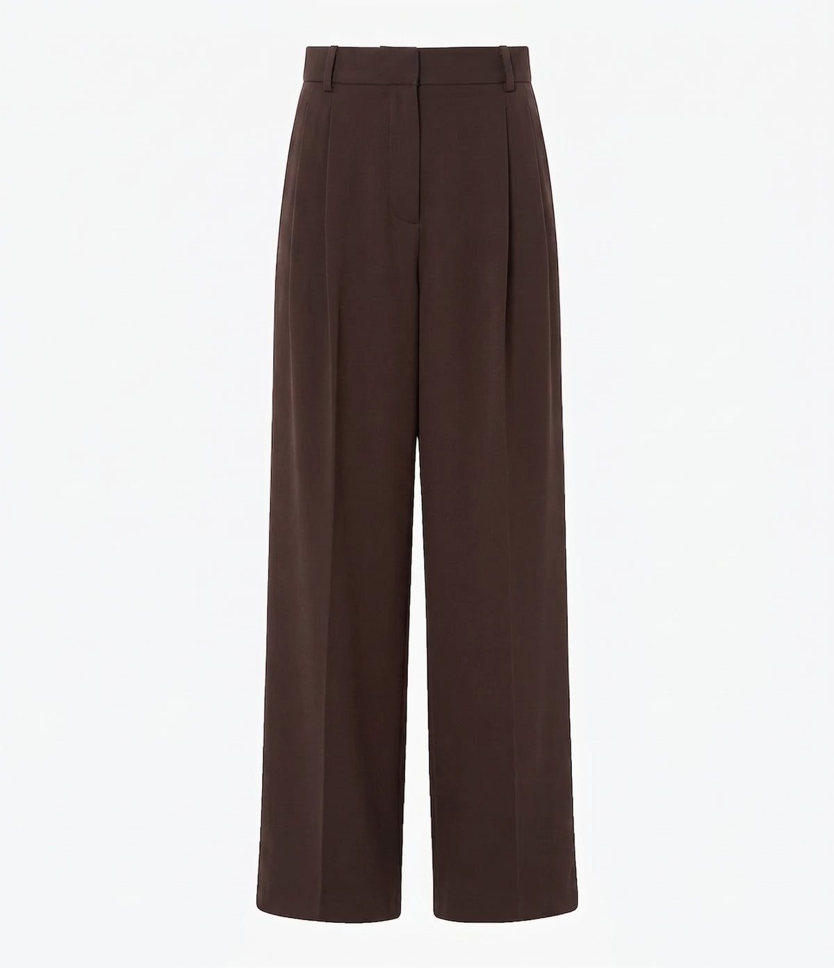 Twill Pleated Trouser | Dark Chocolate