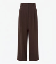 Twill Pleated Trouser | Dark Chocolate