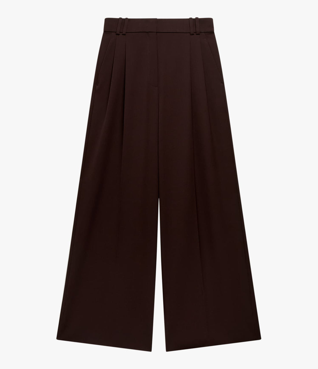 Twill Pleated Trouser | Dark Chocolate