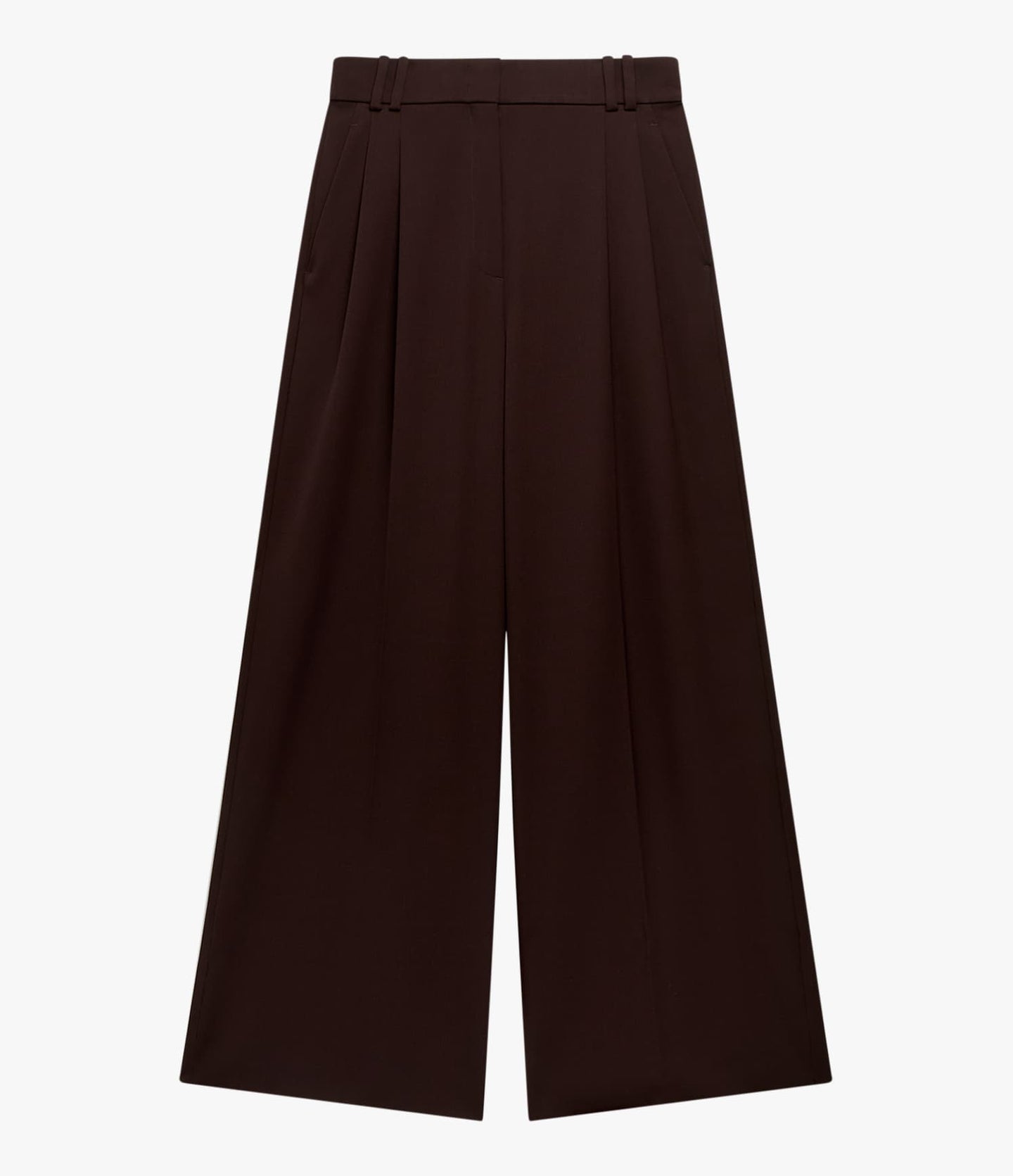 Twill Pleated Trouser | Dark Chocolate
