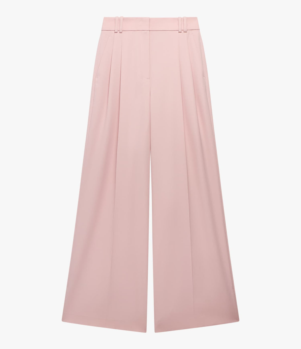 Another Tomorrow Twill Pleated Trouser in Lotus Pink – Wool Women's Trousers