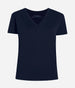 Another Tomorrow V-Neck Tee in Navy – Cotton Women's Top