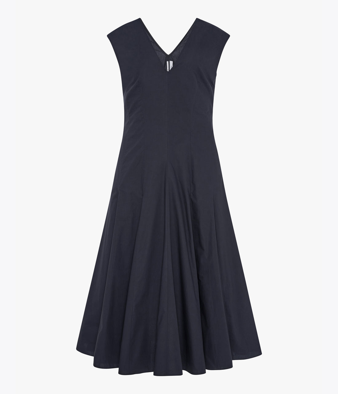 Another Tomorrow V Neck Day Dress in Midnight – Cotton Women's Dress
